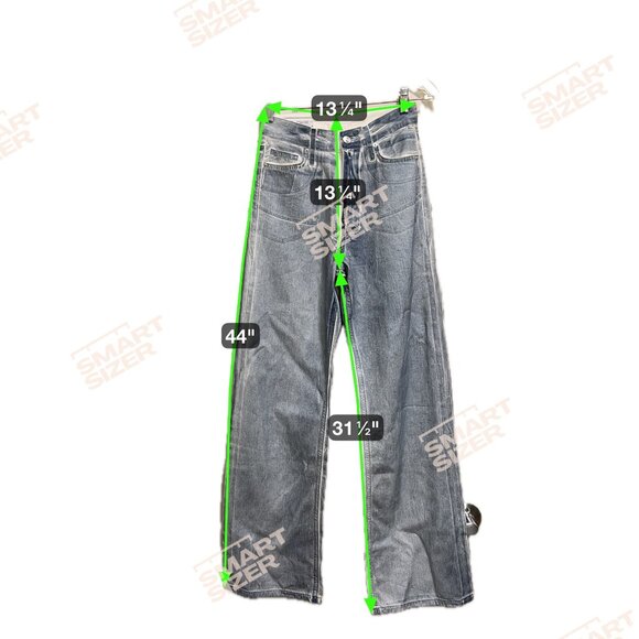 ZARA High Rise Wide Leg Jeans Size 0 / EUR 32 Light Wash Distressed Denim Y2K - Picture 4 of 12